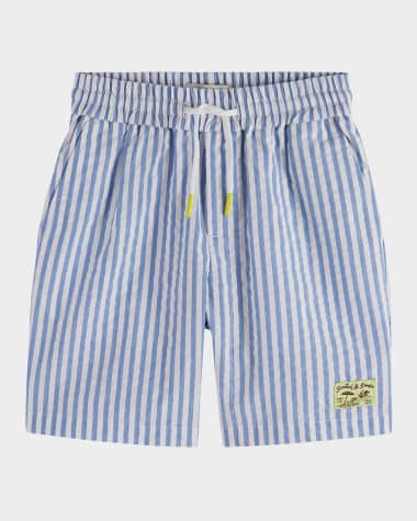 Scotch & Soda Boy's Striped Seersucker Textured Shorts, Size 4-12