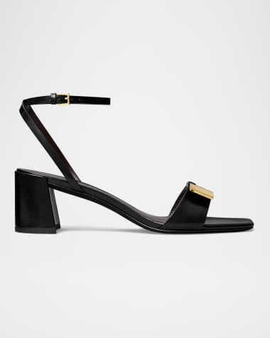 Tory Burch Gigi Leather Bar Ankle-Strap Sandals