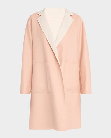 Lafayette 148 New York Reversible Double-Face Knee-Length Coat