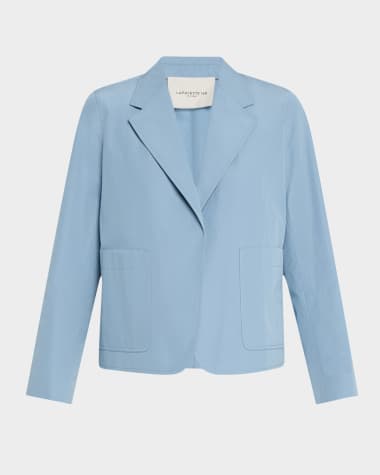 Lafayette 148 New York Open-Front Cotton Boyfriend Blazer