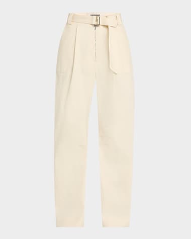 CHRISTOPHER JOHN ROGERS Patch-Pocket Barrel-Leg Belted Trousers