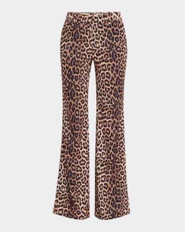 Alice + Olivia Remi Leopard Slim Bootcut Pants
