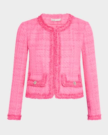 Alice + Olivia Landon Cropped Tweed Jacket