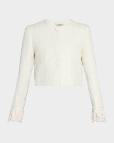 Alice + Olivia Millie Ruffle-Sleeve Box Jacket