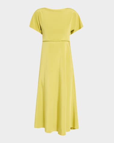 Lafayette 148 New York Solid Satin Midi Dress