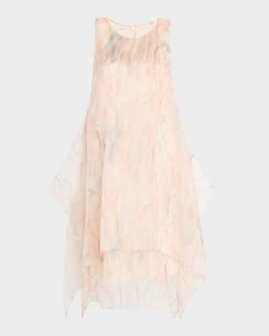 Lafayette 148 New York Layered Organza Handkerchief Dress