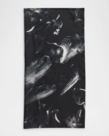 Lafayette 148 New York Charcoal Dust Square Silk Twill Scarf