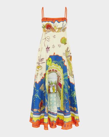ALEMAIS Surrealist Summer Midi Sundress