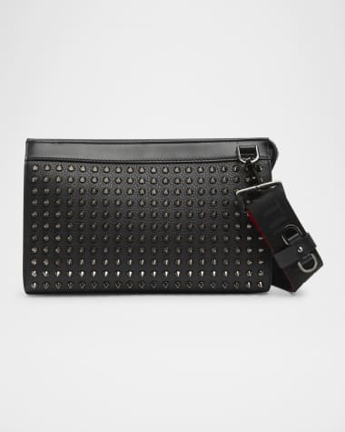 Christian Louboutin Men's Funky Leather Empire Spikes Crossbody Bag