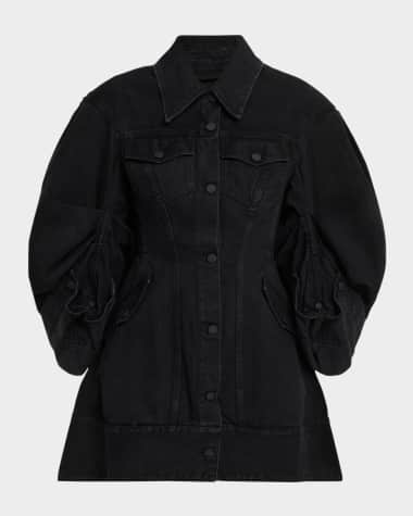 Simone Rocha Embellished Sculpted Denim Coat
