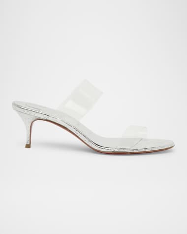 Christian Louboutin Just Nothing Clear Red Sole Slide Sandals