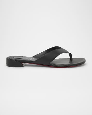 Christian Louboutin Sweet Jane Leather Red Sole Thong Sandals