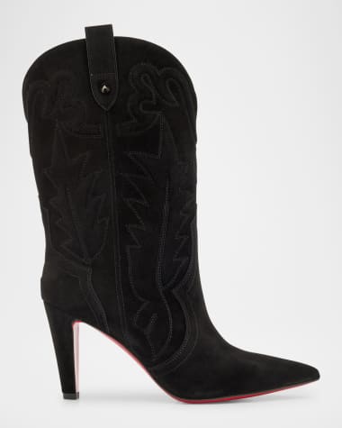 Christian Louboutin Santia Suede Red Sole Booties