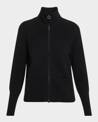 Akris Cashmere Pique Knit Zip Cardigan