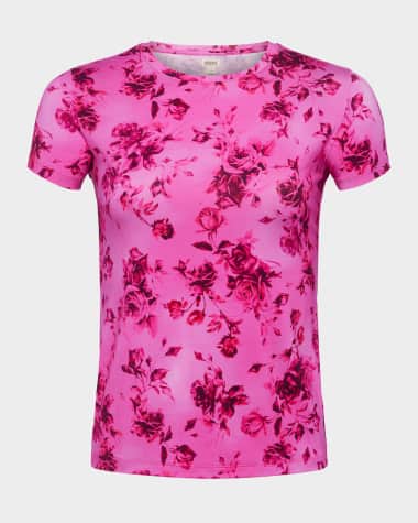 L'Agence Ressi Short-Sleeve Rose Tee