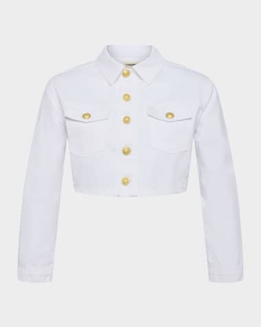 L'Agence Genevie Cropped Denim Jacket