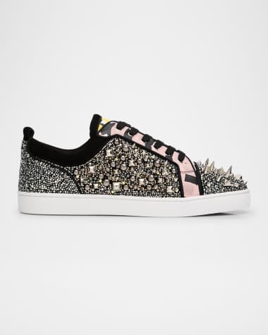 Christian Louboutin Men's Louis Junior No Limit Gaagal 4 Suede Sneakers