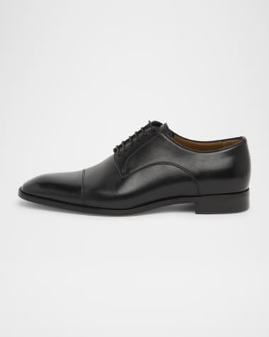 Christian Louboutin Men's Leather Red-Sole Derby Shoes