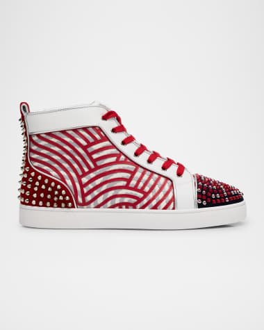 Christian Louboutin Men's Louis No Limit Gaagal High-Top Leather Sneakers