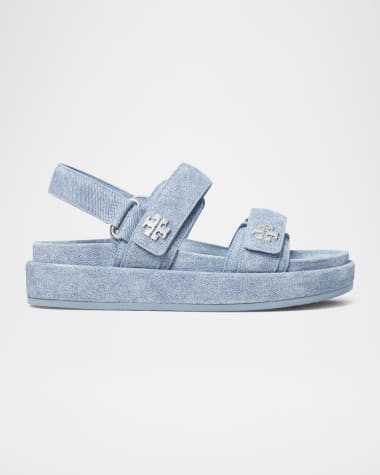 Tory Burch Kira Denim Dual-Band Sport Sandals