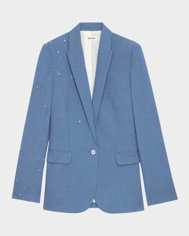 Zadig & Voltaire Valse Star Embellished Single-Breasted Blazer