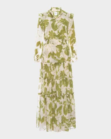MISA Los Angeles Arhea Chiffon Midi Dress
