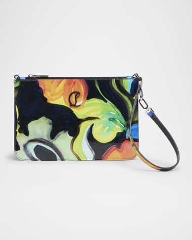 Christian Louboutin Loubi54 Floral-Print Naplak Leather Pouch Bag