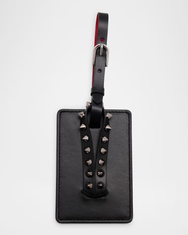 Christian Louboutin Cabata Leather Luggage Tag with Spikes