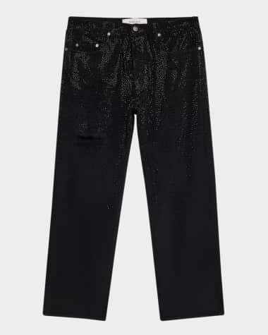 Golden Goose Men's Allover-Crystal Loose Skate Jeans
