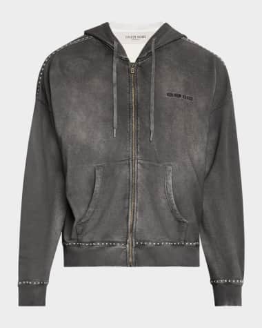 Golden Goose Men's Journey Studded Fleece Zip Hoodie