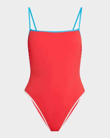 Seafolly Contrast-Trim One-Piece Swimsuit