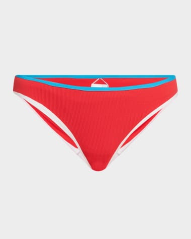 Seafolly Contrast-Trim Hipster Bikini Bottoms