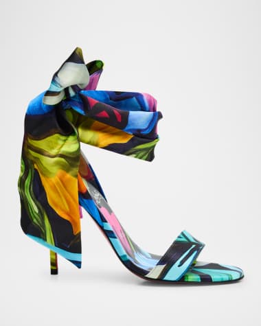Christian Louboutin Miss Z Du Desert Satin Red Sole Sandals