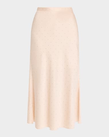 St. John Crystal Embellished Jersey Skirt