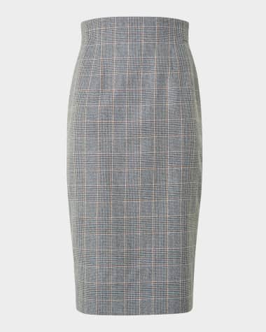 Akris Prince Of Wales Cashmere Pencil Skirt