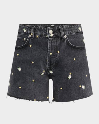 Rails Mesa Flower Embroidered Jean Shorts