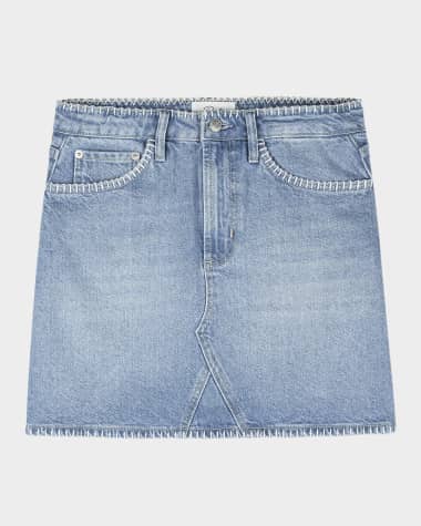 Rails Laurel Blanket Stitch Denim Mini Skirt