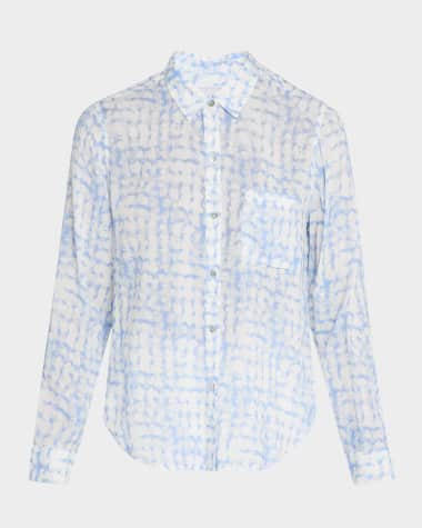 Rails Diffused Plaid Josephine Button-Front Blouse