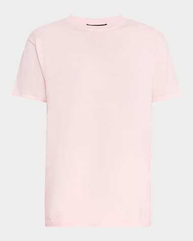 Sergio Hudson Short-Sleeve Cashmere Crewneck Sweater