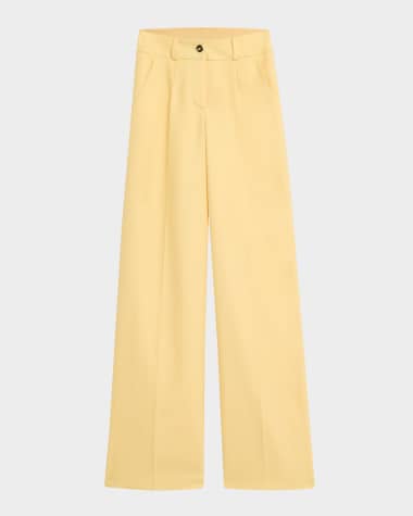 Sergio Hudson Pinstripe Wide Leg Wool Pants