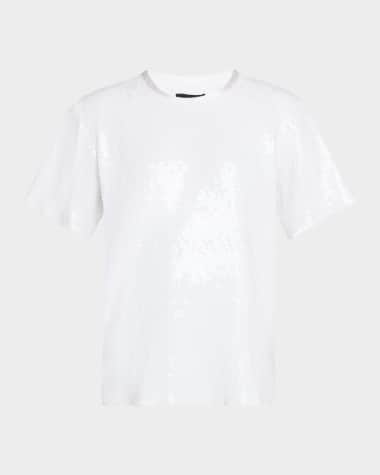 Sergio Hudson Short-Sleeve Sequined T-Shirt