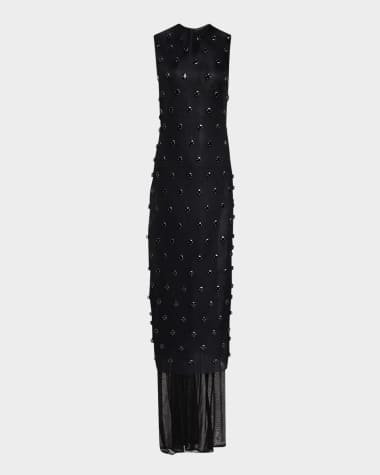 Brandon Maxwell Denyse Embellished Sheath Midi Dress