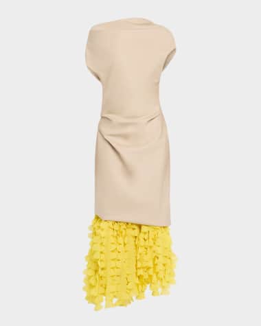 Brandon Maxwell The Lainey Draped Dress with Detachable Hem