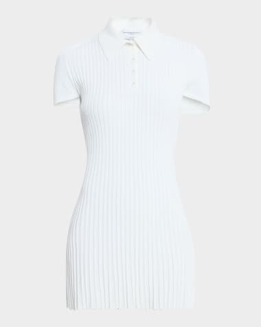 Brandon Maxwell Alice Pleated Polo Mini Dress