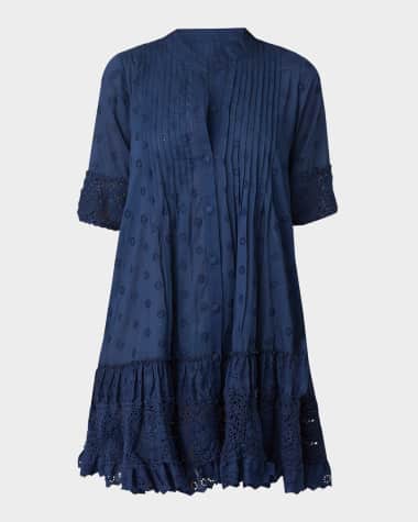 Shoshanna Milos Embroidered Mini Dress