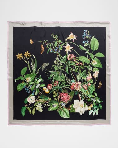St. Piece Addison Floral-Print Silk Scarf
