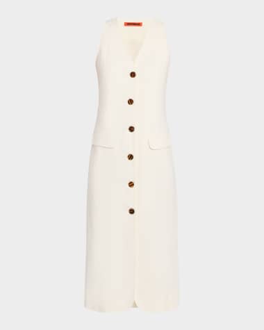 SIMONMILLER Zapata Linen-Blend Midi Dress
