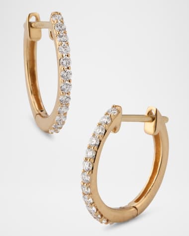 LANA 14K Yellow Gold Mini Flawless Diamond Huggie Earrings
