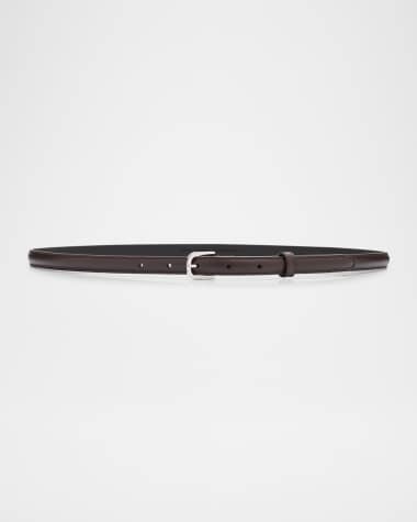 Toteme Buckle Leather Skinny Belt