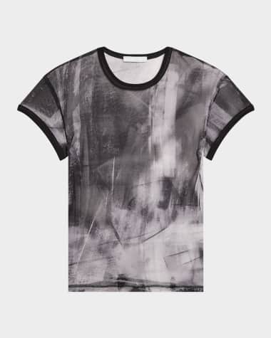 Helmut Lang Printed Slim Mesh Tee
